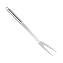 Stainless Steel Meat Fork with Long Handle, Durable Build, Hanging Hook for BBQ Turkey and Roast
