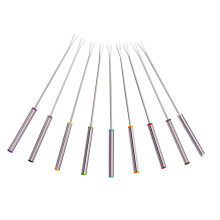 5pcs Stainless Steel BBQ Skewers Set Heavy Duty Roasting Sticks with ColorCoded Handles for Camping and Outdoor Grilling