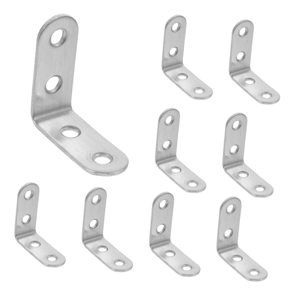 10Pcs Stainless Steel L Bracket Corner Brace For Shelves And Furniture, RustâResistant 90 Support 9045646646343