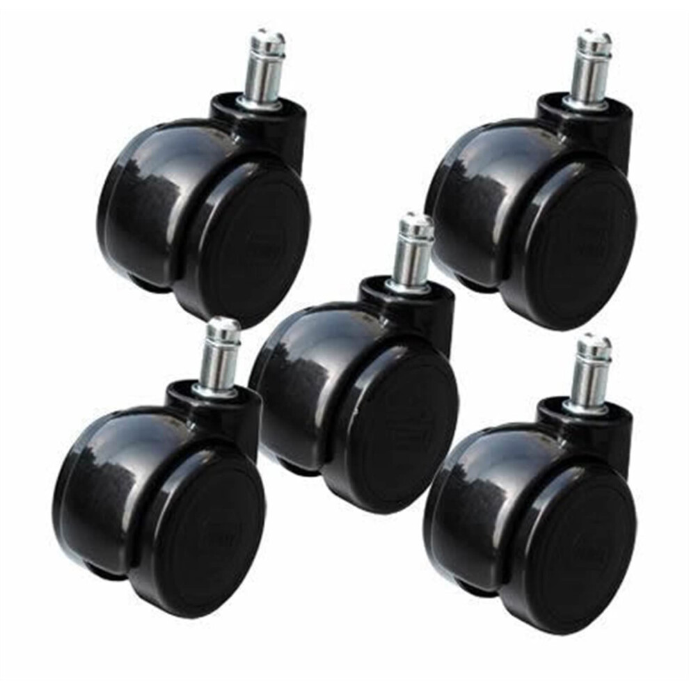 Heavy Duty Pu Office Chair Casters 5Pcs M10 Circlip Stem, Smooth Silent Rolling Swivel Chair Wheels 9330225585954