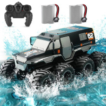 8WD Amphibious RC Truck for Kids, 2.4GHz All Terrain Waterproof Car with 360 Spin Stunts and Dual Mode
