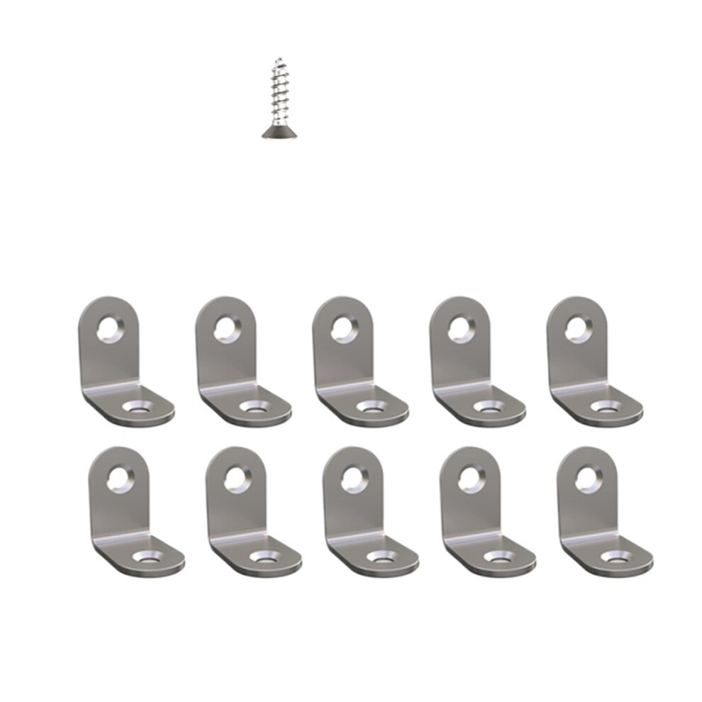 50Pcs Stainless Steel L Bracket 90 Degree Right Angle Corner Brackets With Screws For Furniture 9330225586173