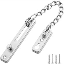 Stainless Steel Door Chain Lock with Safety Button, AntiTheft Heavy Duty Security for Home and Hotel