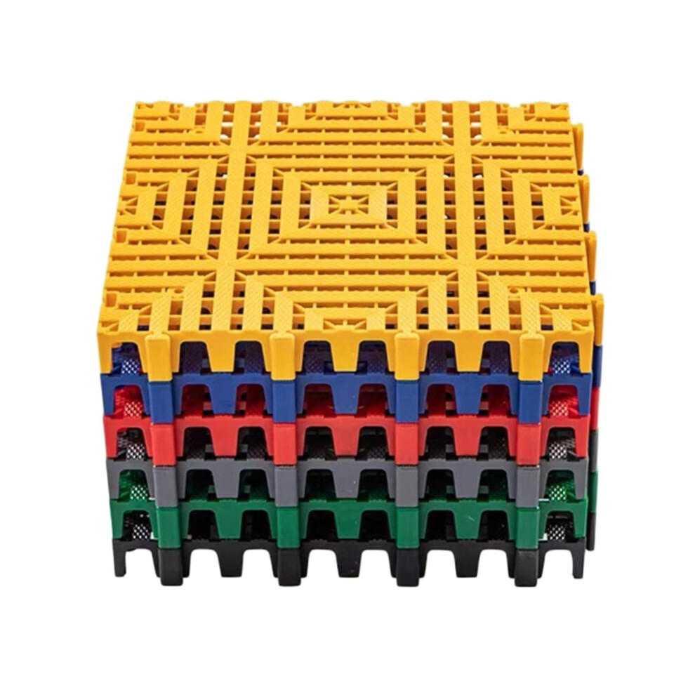 40X40x4cm Modular Interlocking Floor Tiles, Quick Drainage Design, NonâSlip, Easy To Clean, Black 16Pcs 9045646646466