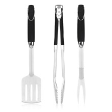 Stainless Steel BBQ Tool Set with White Handle for Outdoor Cooking and Picnic Grill Accessories