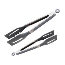 2pcs Stainless Steel BBQ Tongs Set with NonSlip Ergonomic Grip for Grill Buffet and Outdoor Cooking