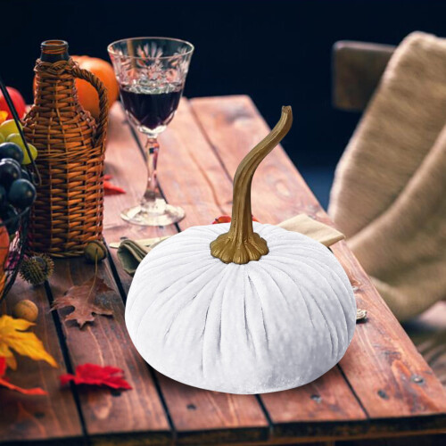 Handgefertigte Kürbisdekoration aus Samt, Herbstdeko 1