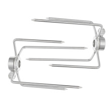 2pcs Stainless Steel Rotisserie Forks for Chicken and BBQ, Heavy Duty Grill Spit Accessories