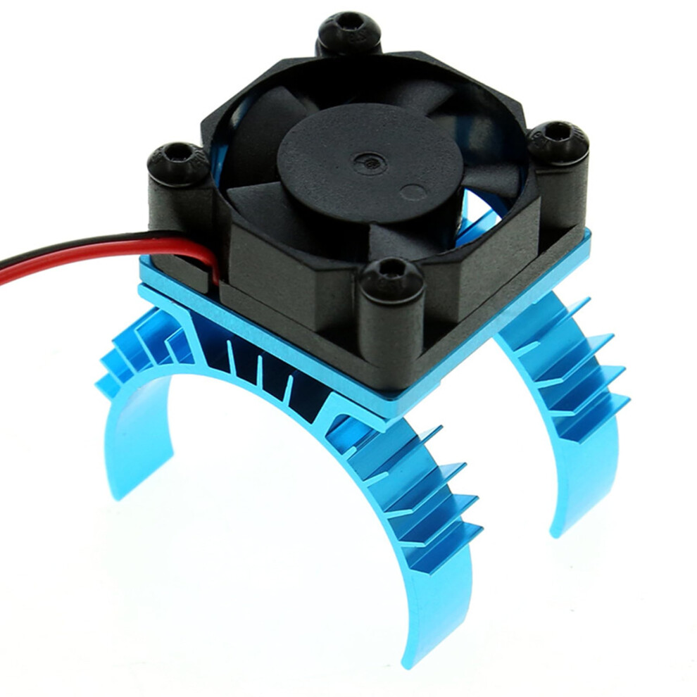 Tt02 Motor Heatsink With Cooling Fan, Rc Aluminum 540 Motor Cooler For Tamiya Tt02 Upgrade (Blue) Blue 9330225542353