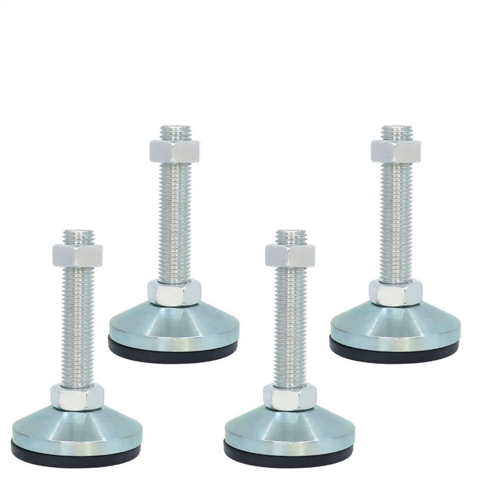 4Pcs M16 Adjustable Leveling Feet 80X96mm, Heavy Duty Carbon Steel Furniture Legs With Nonslip Stable Support 9073542248682
