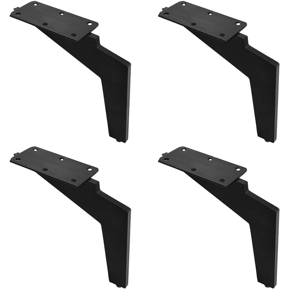 4 Pack Black Metal Furniture Legs 110Mm, Heavyduty Iron Table Legs For Sofa Cabinet, Antislip Pads 9073542248705