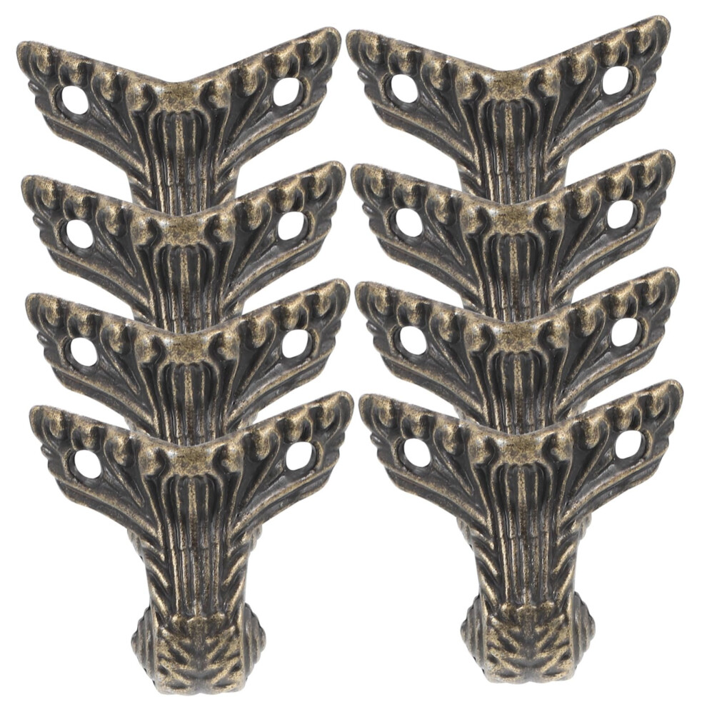 8Pcs Vintage Furniture Corner Protectors Zinc Alloy Decorative Feet For Boxes And Cabinets Durable Stable Support 9073542248989