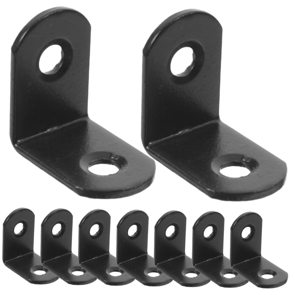 30Pcs Black Metal Corner Brackets 90 Degree Right Angle Braces For Wood Shelves And Cabinets 9073542249047