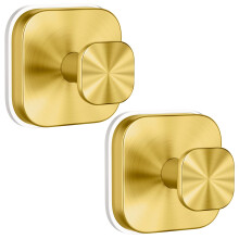 Gold Shower Suction Hooks 2 Pack, 15lbs Heavy Duty Bathroom Suction Cup Hooks for Towels Robes, RustResistant Reusable Design