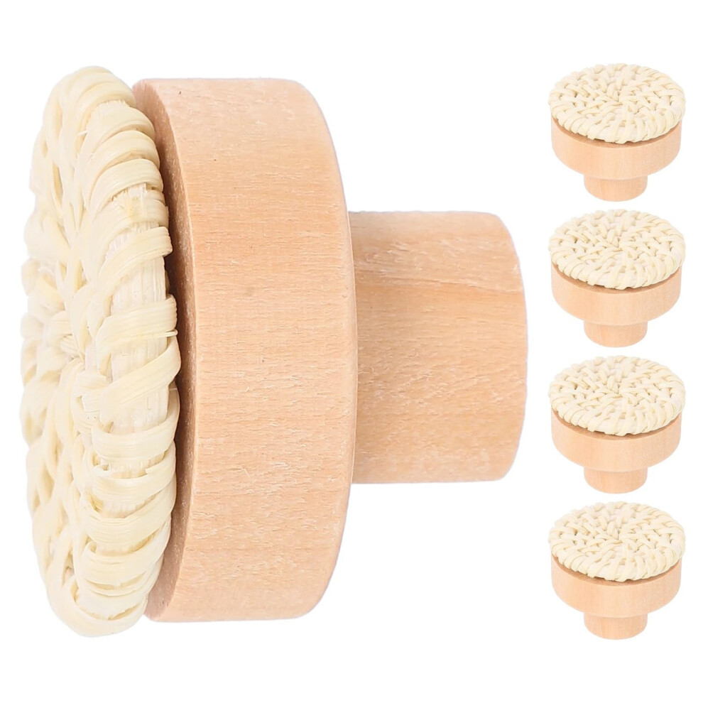 14 Pcs Rattan Cabinet Knobs Wooden Drawer Pulls Vintage Boho Design For Rustic Home Upgrade 9073542249177