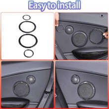 Carbon Fiber Car Side Door Speaker Ring Cover Trim Sticker for 6 Series E63 E64 2004-2010 Interior Accessories