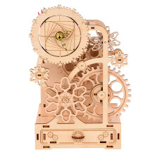 3D Wooden Puzzle Clock Kit with Working Pendulum and Builtin Music Box, DIY Mechanical Gear Model for Adults and Teens