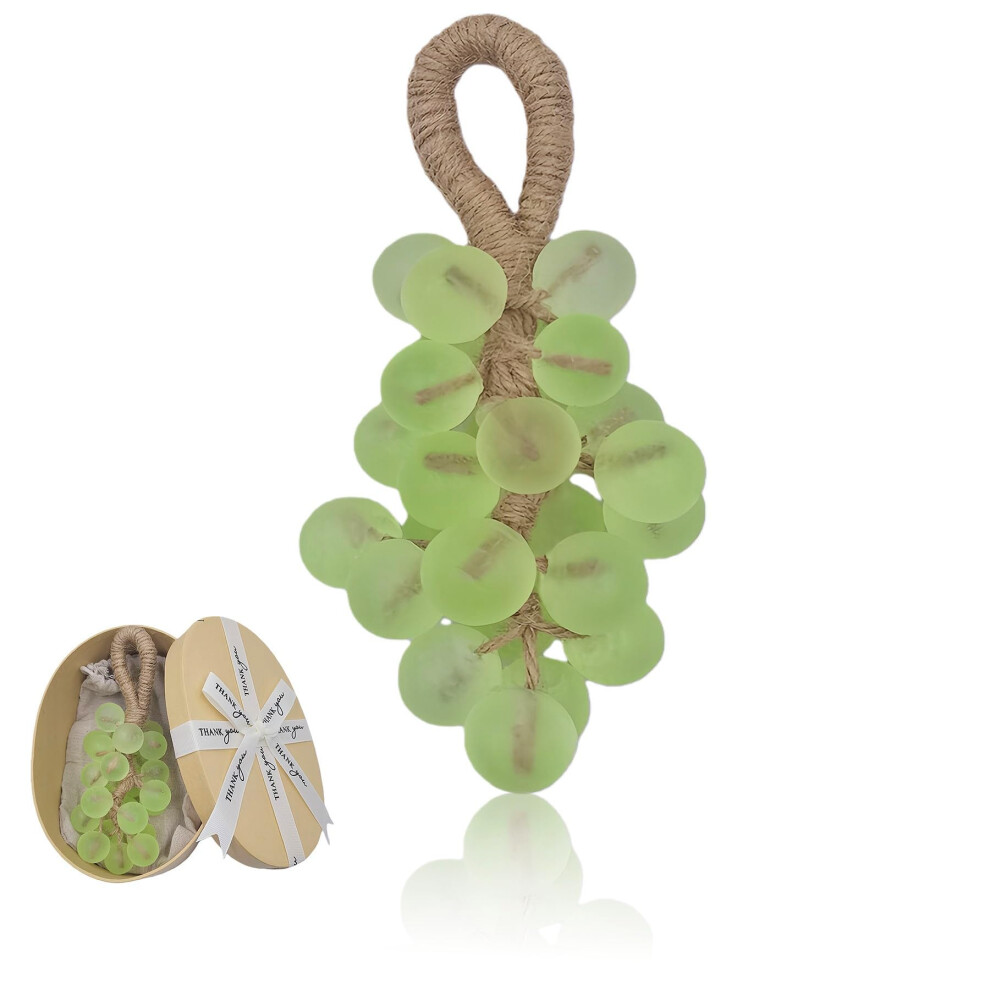 Handmade Grape Soap on a Rope Gift Set, Jasmine Scented Cold Process Decorative Cluster Bar, Green