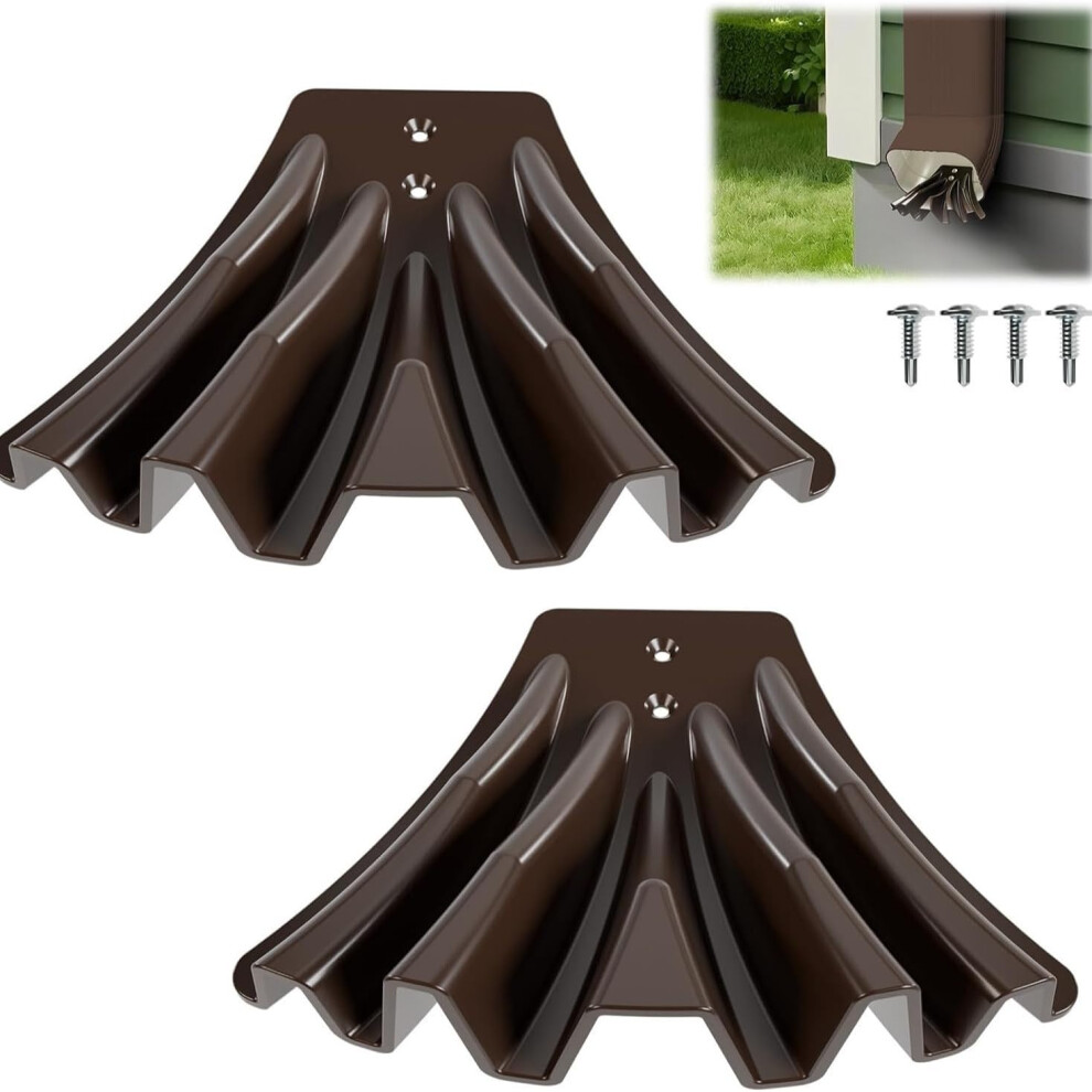 2 Pack Adjustable Downspout Extension Brown, Telescopic Gutter Diverter For Foundation Protection 9073542249504