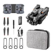 4K HD Foldable Camera Drone with Optical Flow Positioning and ESC Lens, Gray 3Battery Version