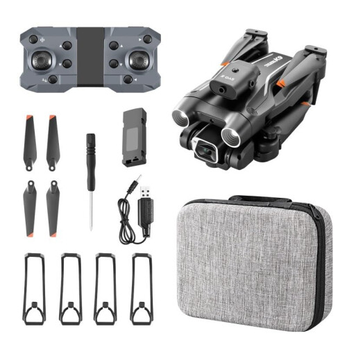 4K HD Foldable Camera Drone with Optical Flow Positioning and ESC Lens, Gray 3Battery Version