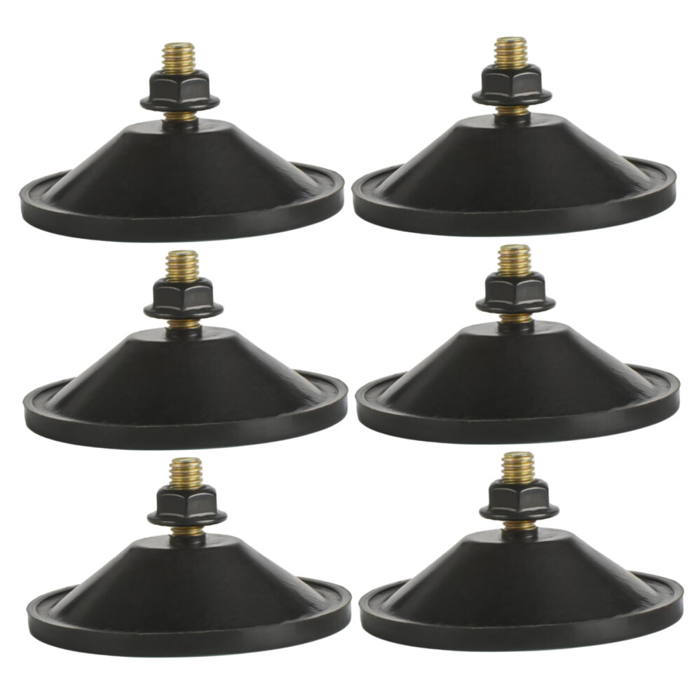 6Pcs Heavy Duty Suction Cups With Screws And Lock Nuts, 2 Inch Black Pvc Antislip Feet For Furniture Stability 9073542249641