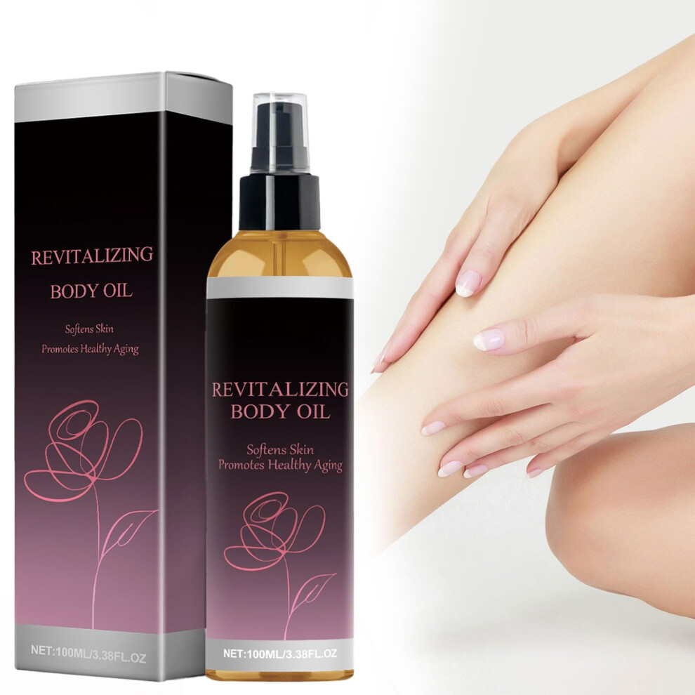 Vegan Revitalizing Body Oil for Dry Skin After Shower Hydration, Coconut Formula Fast Absorbing Non Greasy
