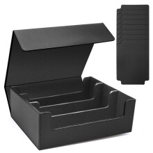 Magnetic Trading Card Storage Box with 8 Dividers, Large Capacity Holds 1800+ Sleeved Cards