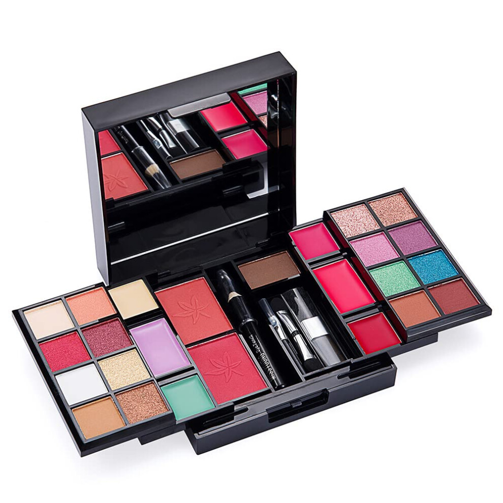 All in One Makeup Kit 25 Colors Eyeshadow Palette with Blusher and Eyebrow Powder for Travel