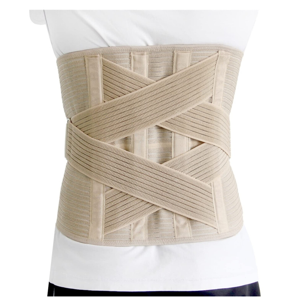 Lumbar Support Belt 33cm Full Back Brace for Lower Back Pain Relief Adjustable Compression Waist Support Khaki XXL