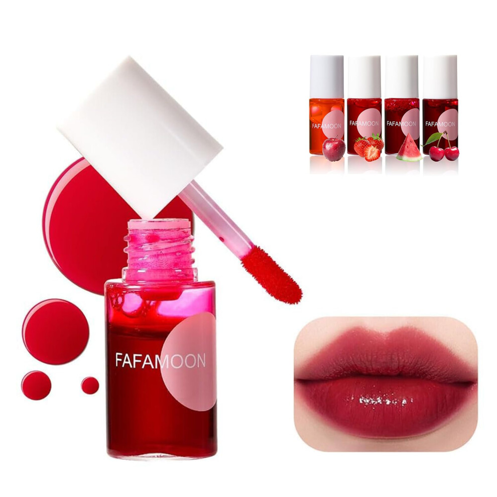 Long Lasting Lip Gloss 03 Watermelon, Waterproof Non Sticky Lip Tint Stain with Moisturizing Formula