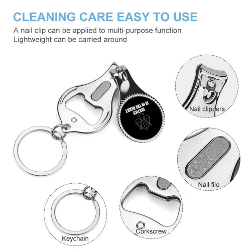 Foldable Travel Nail Clipper with Keychain, Curved Precision Blade, Multi Function Tool and File 2