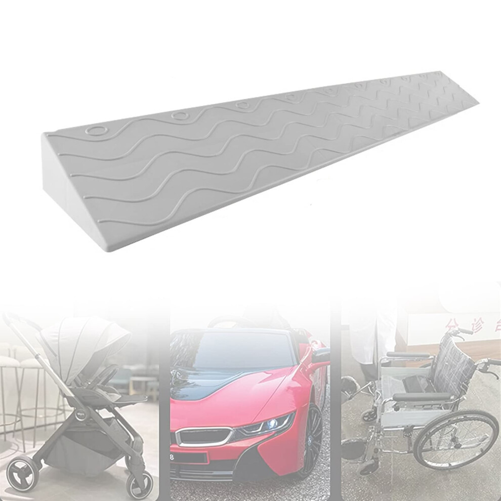 PVC Threshold Ramp for Doorways, NonSlip Wheelchair Ramp with Smooth Transition Design, 99x10x3.5cm