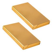 Gold Slim Metal Cigarette Case 2 Pack for Men and Women, Durable Waterproof Pocket Holder 94mm