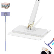 Mini Mop with No‑Touch Cloth Release, 360 Rotating Head, Wet and Dry Cleaning, 28in Stainless Handle