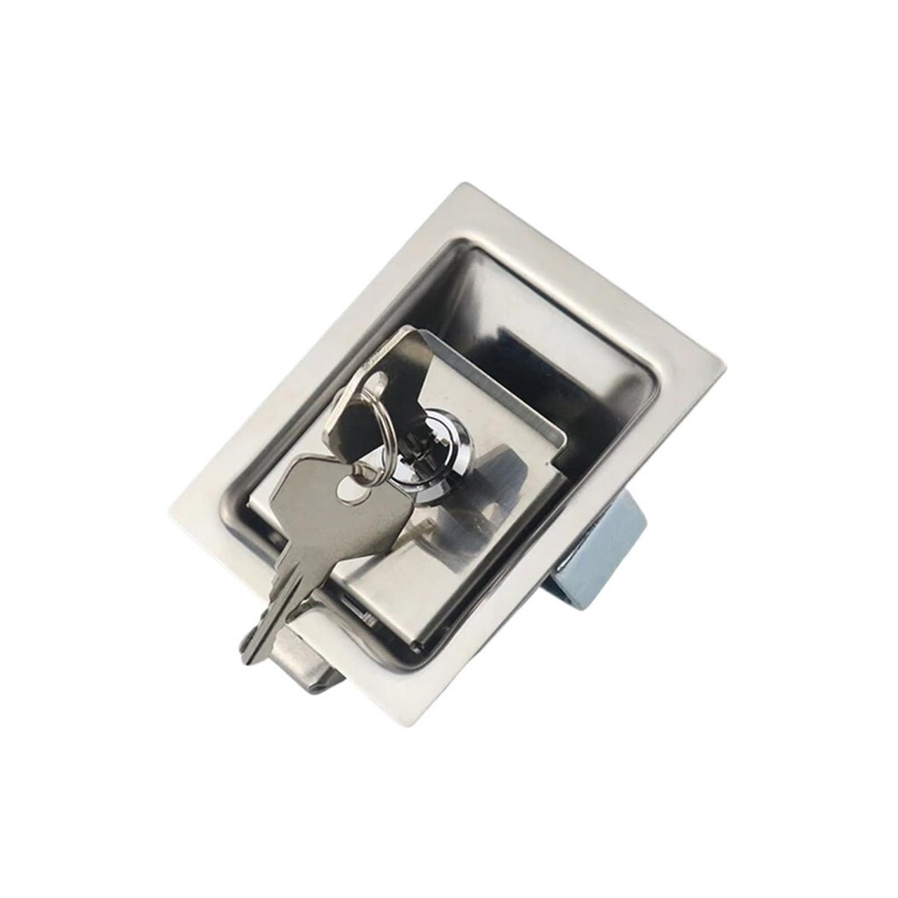 304 Stainless Steel Cabinet Lock With Key, Corrosionresistant Flat Panel Lock For Rv Switch Box 9330225588900