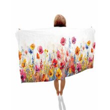 Vibrant Orangered Linen Microfiber Beach Towel 31x62 Inch Quick Dry Sand Proof Blanket for Women