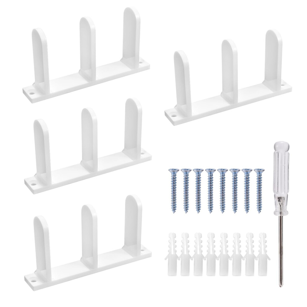 4Pcs Sliding Closet Door Floor Guide Set For 13/8 Inch Door, Acrylic Bottom Guides With Screws, Smooth And Stable Sliding Support 9330225589075