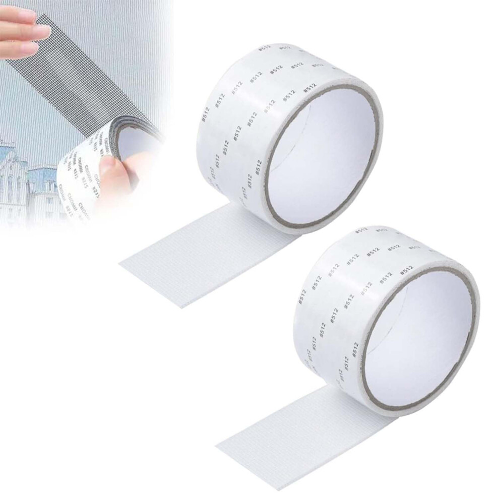 Window Screen Tape White 2'X80' Selfadhesive Fiberglass Mesh Patch For Quick Door And Window Fix 9330225589082