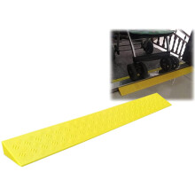 Heavy Duty Wheelchair Threshold Ramp for Doorways, Cut‑to‑Fit Anti‑Slip Indoor Curb Mat, Yellow 100x9x3.5cm