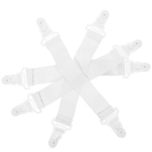 Bed Sheet Straps 4pcs Elastic Adjustable Fasteners with Rubber Clasp Anti Slip Corner Hold White
