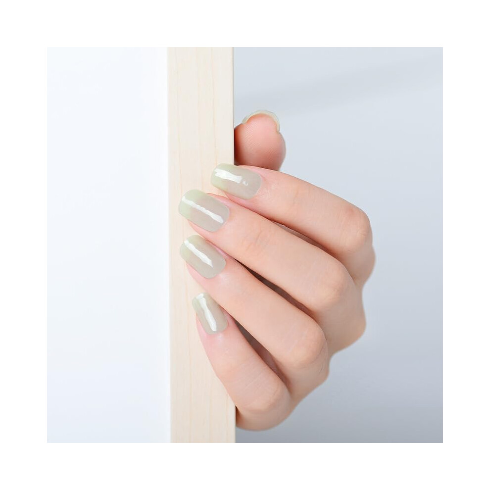 Waterproof Semi Cured Gel Nail Stickers JM4018B, LongLasting UV Curing Self Adhesive French Gradient Design