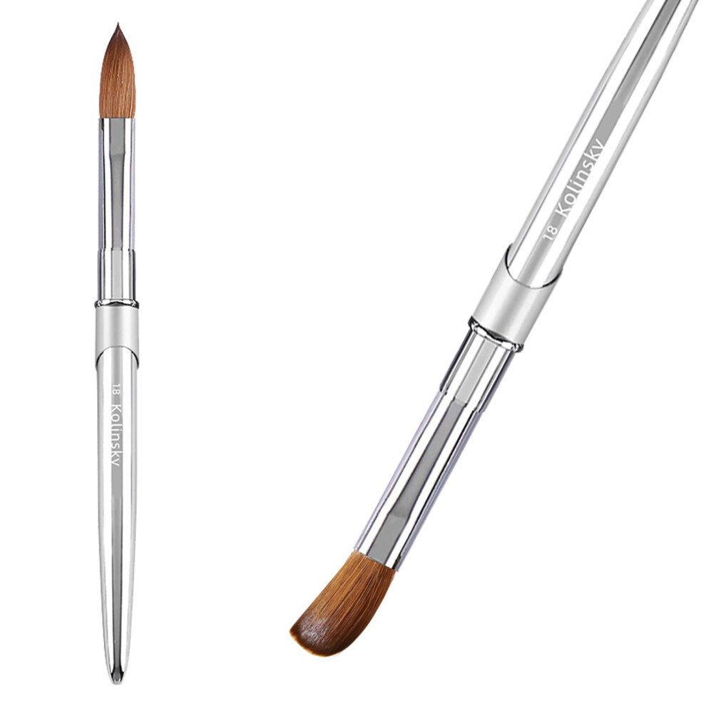 Kolinsky Acrylic Nail Brush Size 18, 100% Kolinsky Bristles, Precise Acrylic Application, Professional Nail Extension