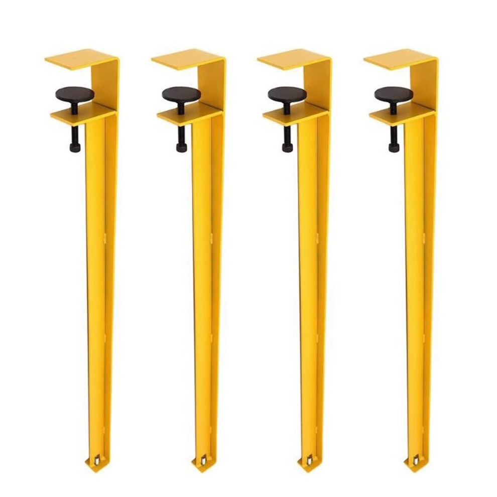 Clamp On Adjustable Table Legs 71Cm Pink Iron Fshaped Set Of 4, Height Adjustable Desk Or Bar Support 9045646648132