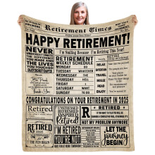 Yellow Retirement Blanket 2025 for Women and Men, Vibrant Happy Retirement Gifts for Coworkers