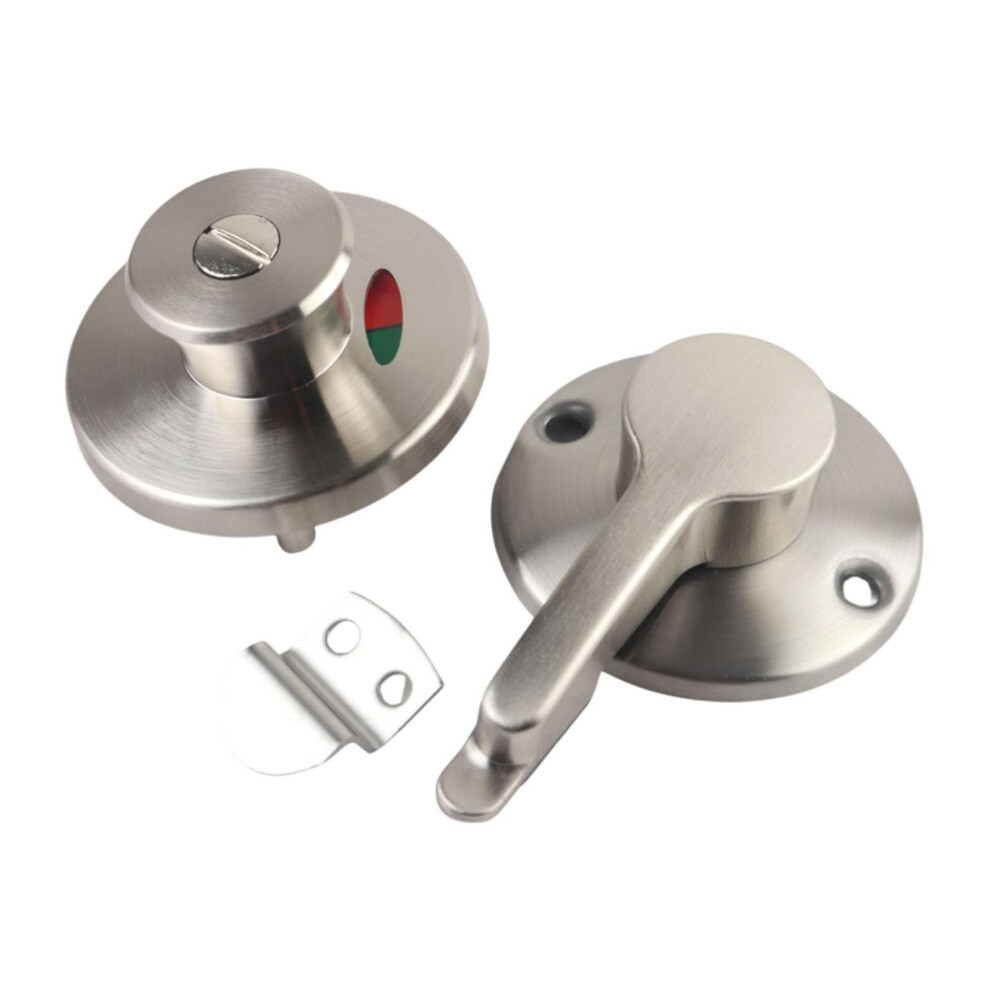 Stainless Steel Bathroom Door Lock With Clear Occupancy Indicator, Privacy Wc Restroom Lock Set 9073542252009