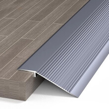 Light Gray Aluminum Transition Strip 90cm for Uneven Floors, Smooth Floor Threshold Ramp for Wood to Tile