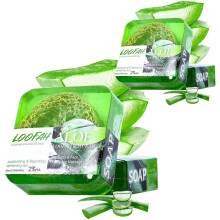 2 Pack Handmade Loofah Soap for Body and Face, Gentle Exfoliating Tea Tree and Aloe Bars 100g Each