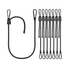8PCS Adjustable Bungee Cord with Carabiner Hooks, Heavy Duty Elastic Straps for Outdoor and Travel Use