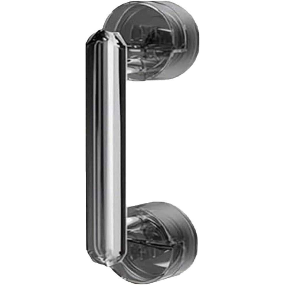 Suction Cup Door Handle Gray Polished Chrome, NoâDrill Bathroom Grab Handle For Glass Doors 9330225589709
